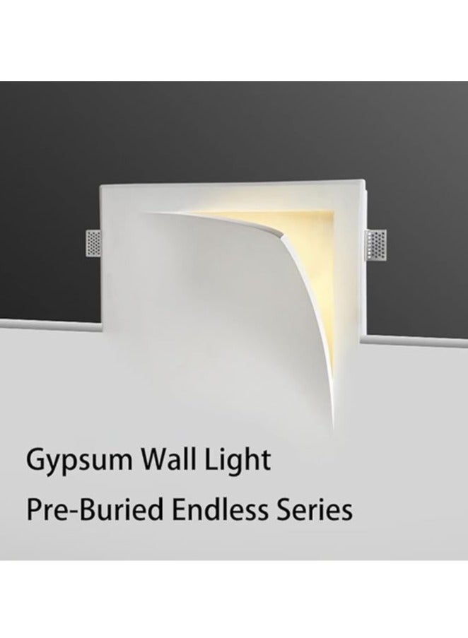 عام مصباح جداري مدمج بدون إطار بطراز مينيماليست، مصباح جداري من الجبس، مصباح فلاش عتيقة مع سدادة E14، مناسب للممر، العلية، الممرات، المقاهي، مصباح سقف، مصباح جداري. - Image 4