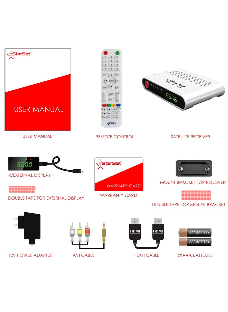 StarSat - SR-500HD Full HD Advanced DVB-S/DVB-S2 Satellite Receiver With Wideband LNB And Multi-Language Support WiFi Not Included - Image 1