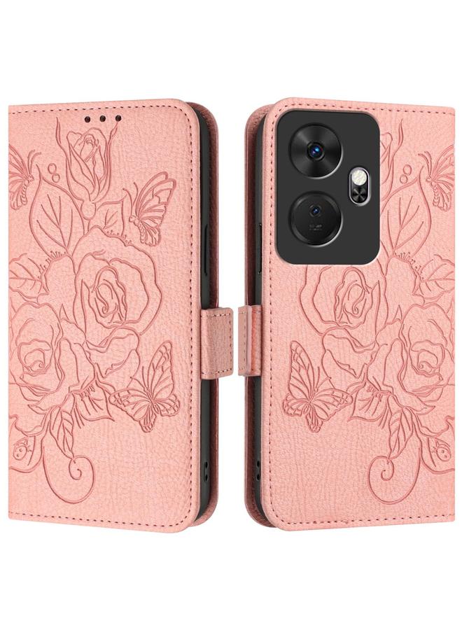 S-TOP Case For itel P55+ Embossed Rose RFID Anti-theft Leather Phone Case - Image 2