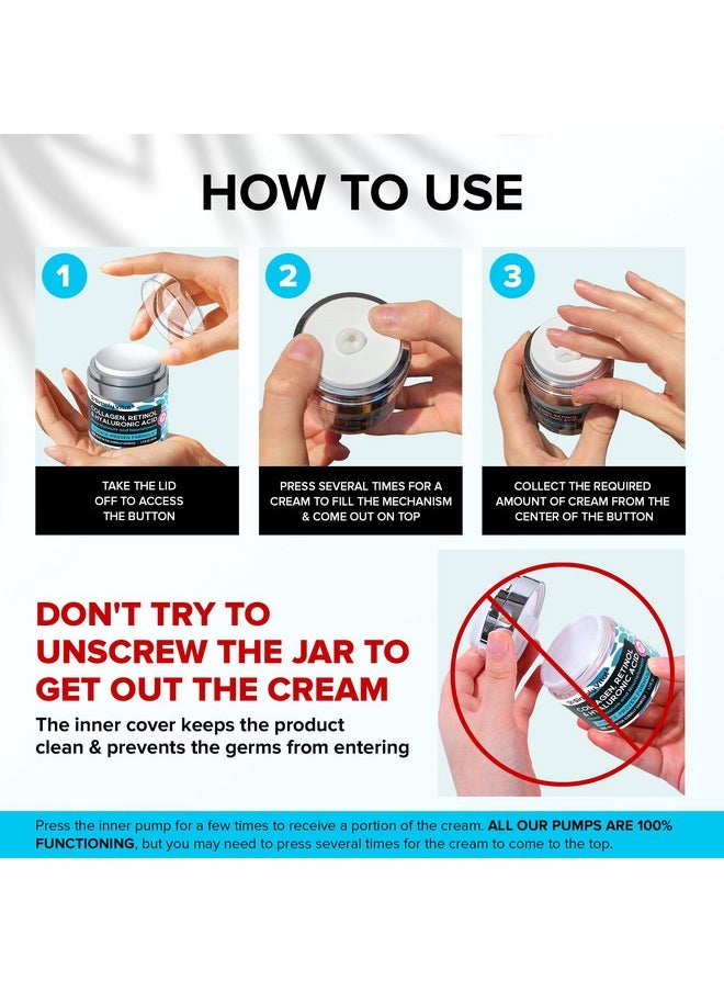 SimplyVital SimplyVital Collagen, Retinol & Hyaluronic Acid Cream - Anti-Aging Face Moisturizer for Face, Neck & Décolleté - Made in USA, Daily Moisturizer Face Cream - 1.7 fl.oz.  - Image 5