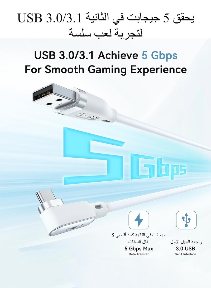 AMVR meta quest 3 Link Cable 16FT(5M) Charging Link Cable Compatible with Meta Quest 3/3S/Pico 4 - Data Line with Separate Fast Charging Port, High-Speed Max 5Gbps Transfer to PCVR/SteamVR, Play While Charger - Image 4