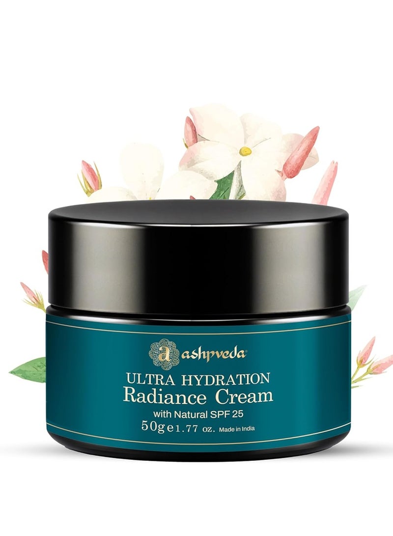 ayurvedic Daily Hydration Day Cream with Broad Spectrum Natural SPF 25, UVA/UVB Sun Protector, Natural Day Cream for Pigmentation, Silky Soft & Brightening Skin (50 gm) - Image 1