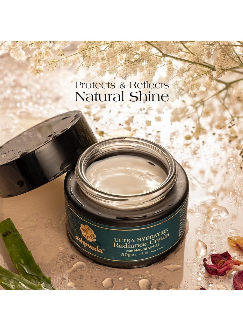 ayurvedic Daily Hydration Day Cream with Broad Spectrum Natural SPF 25, UVA/UVB Sun Protector, Natural Day Cream for Pigmentation, Silky Soft & Brightening Skin (50 gm) - Image 3