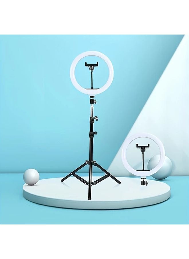 12 بوصة حلقة ضوء LED أسود مع حامل ثلاثي القوائم للبث المباشر على يوتيوب وإنشاء مدونات الفيديو - Image 2