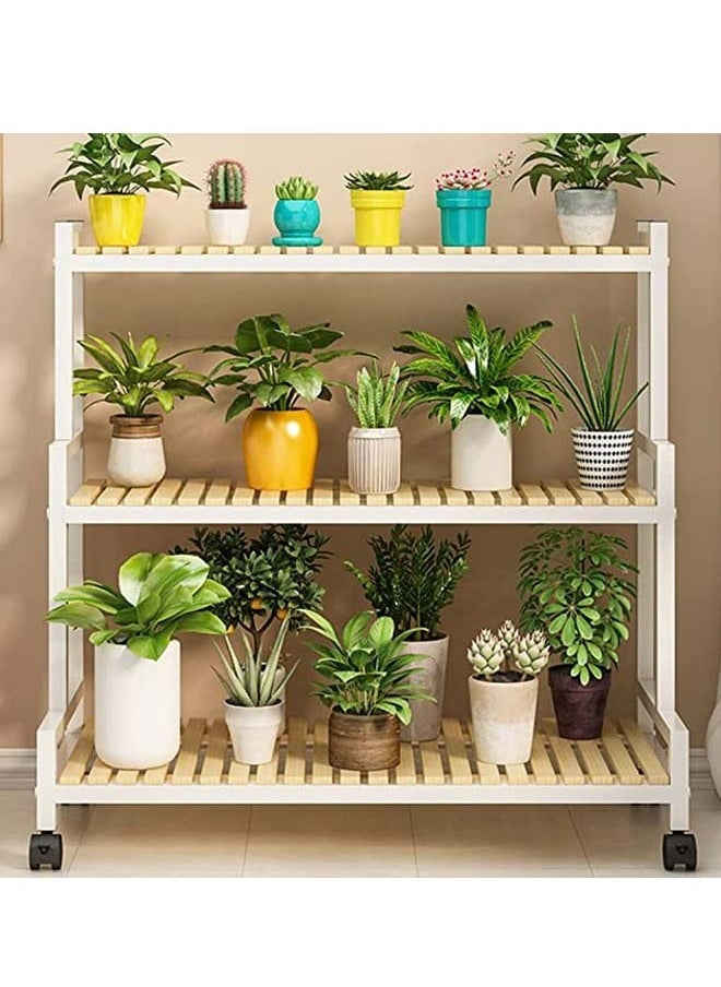 KLNAMAEAAN 3 layer Wooden Shelf Rack Plant Pots Stand  - Image 2