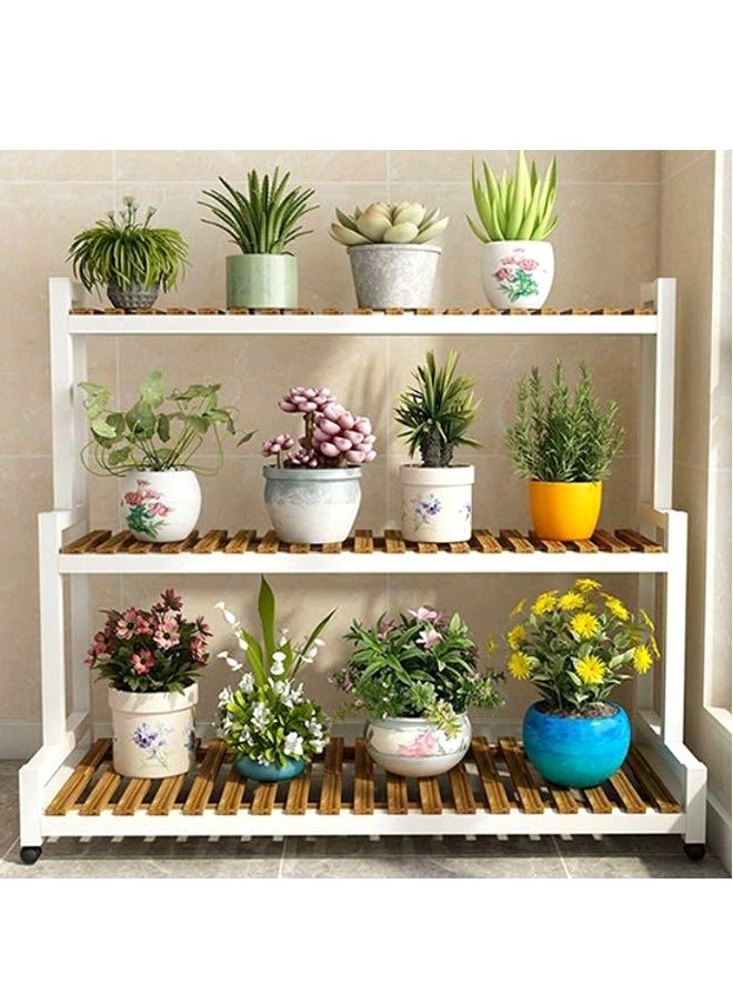 KLNAMAEAAN 3 layer Wooden Shelf Rack Plant Pots Stand  - Image 3