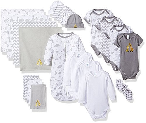 Spasilk Baby Essential 23 Piece Layette Set for Newborns and Infants, 0-6 Months, Grey Celestial - Image 1