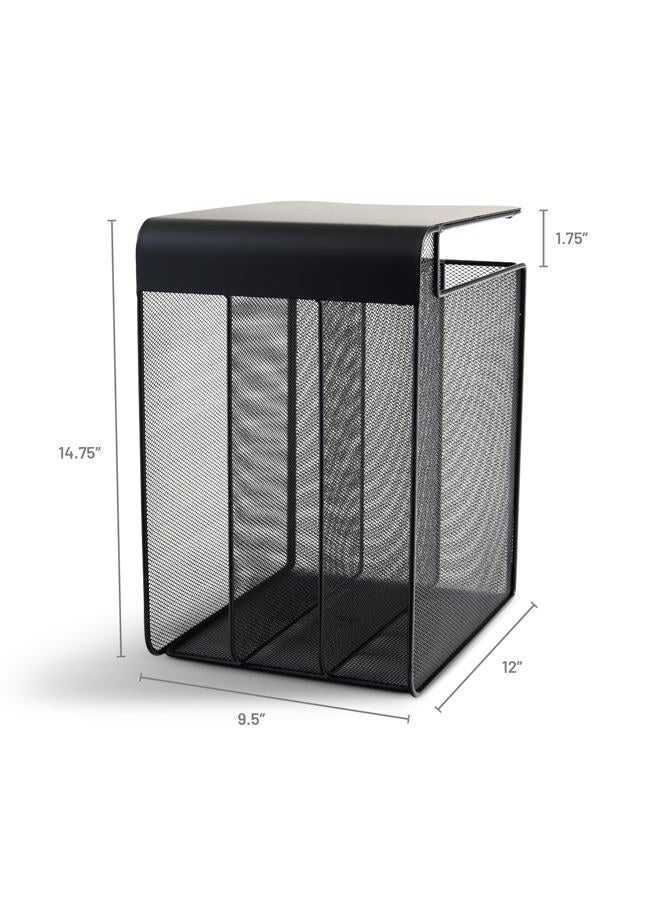 Safco Products 3243BL Onyx Mesh Solid Top Vertical Hanging Desk Storage, Black - Image 2