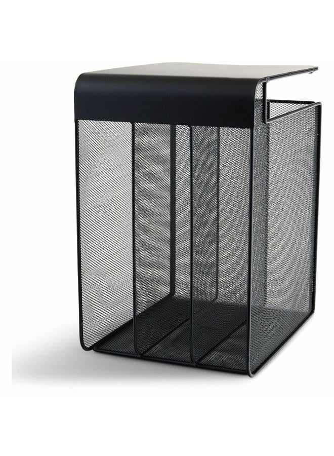 Safco Products 3243BL Onyx Mesh Solid Top Vertical Hanging Desk Storage, Black - Image 1