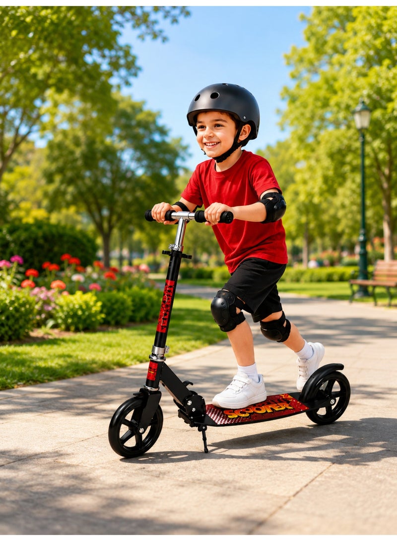 ALSAEED A Scooter for Children and Adults with Adjustable Height and Large wheels. A Smooth Ride and Foldable It Can Be Carried Anywhere. It is the Best Gift for your Child. Multi-color. - Image 1