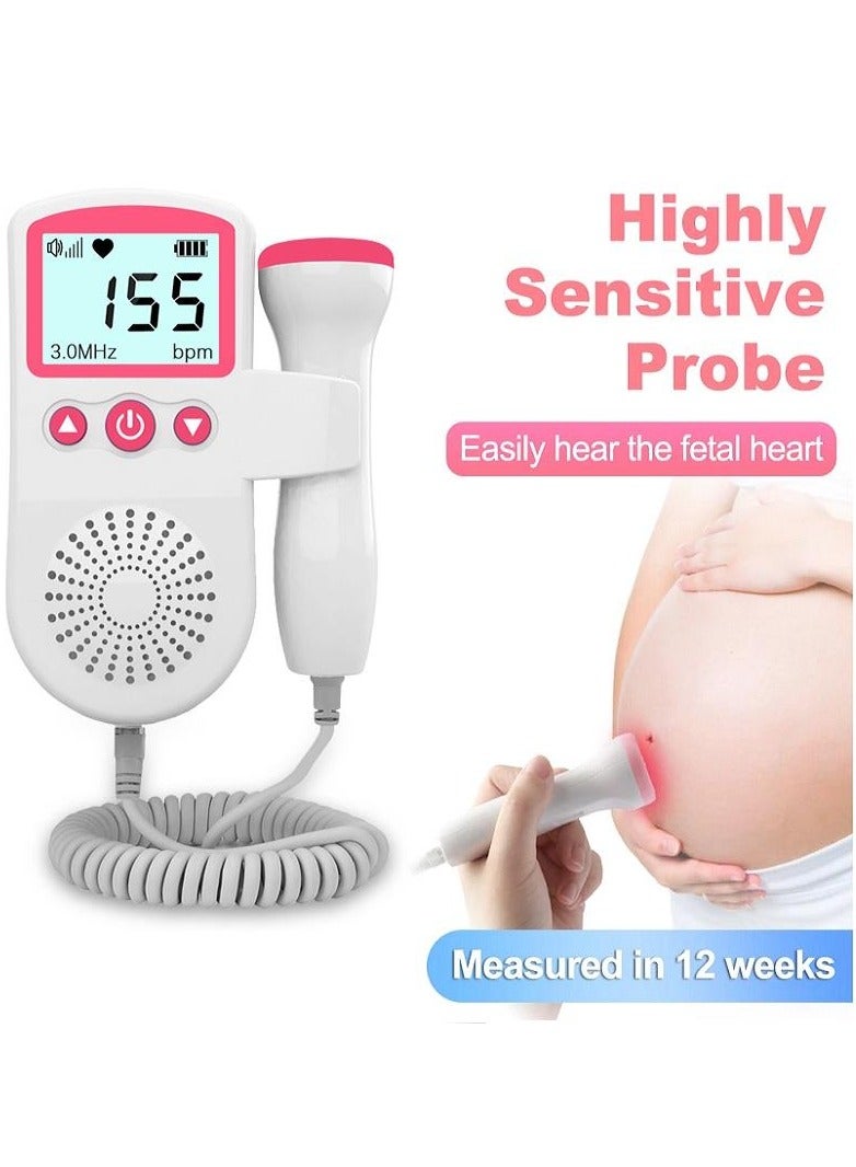 DURKU LCD Screen Portable Fetal Heart Rate Monitor Ultrasound Doppler - Image 3