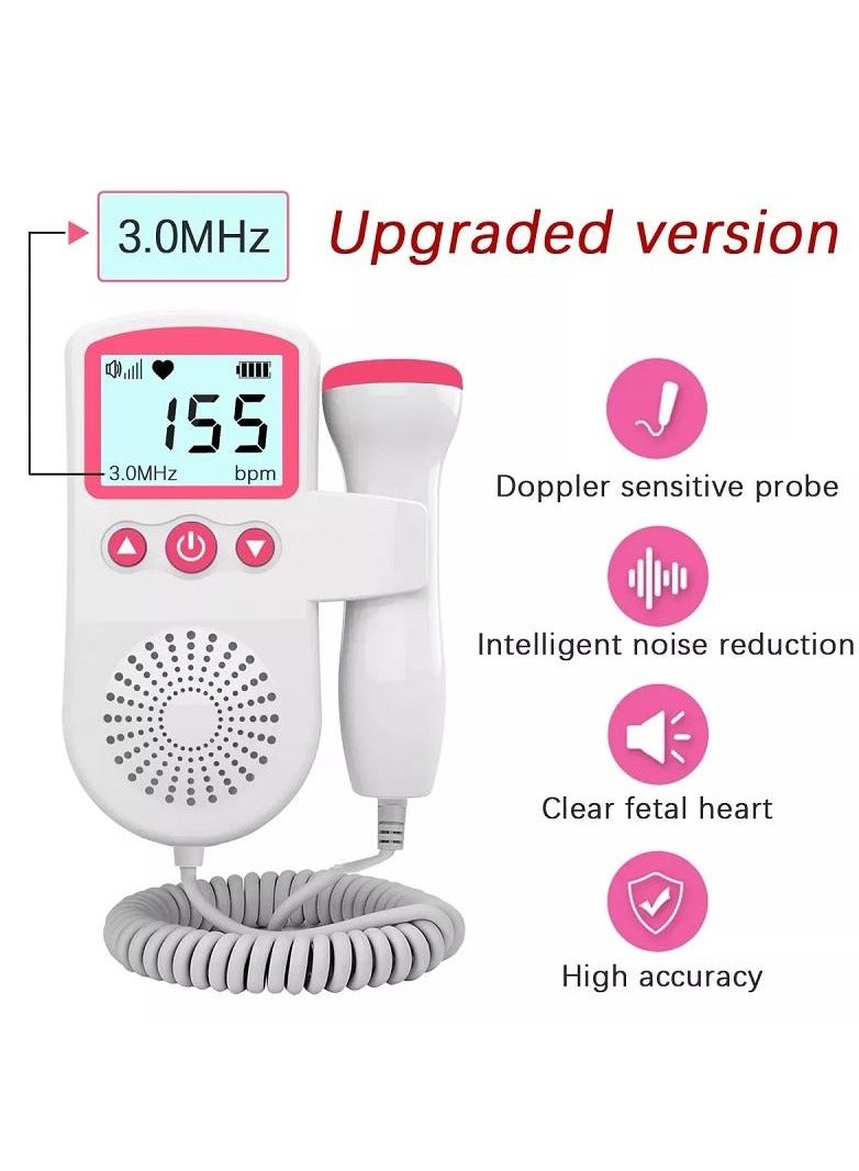DURKU LCD Screen Portable Fetal Heart Rate Monitor Ultrasound Doppler - Image 2
