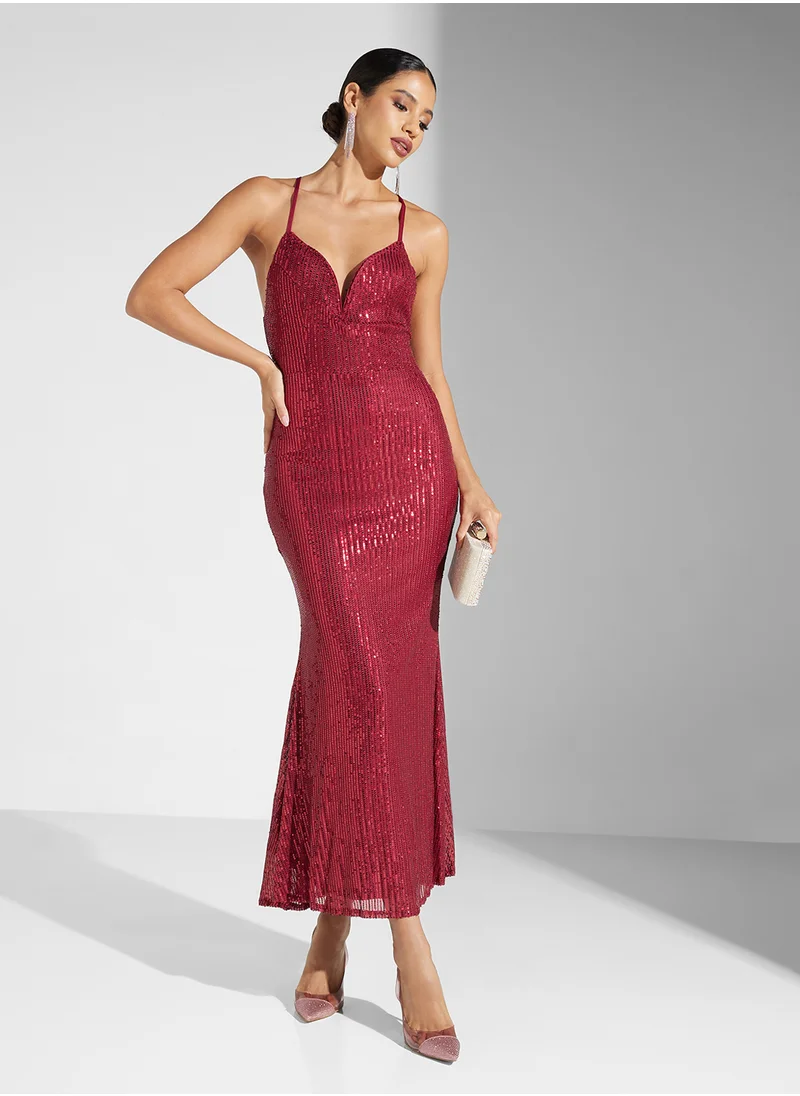 ايلا ليمتد اديشن Cross Back Sequin Dress