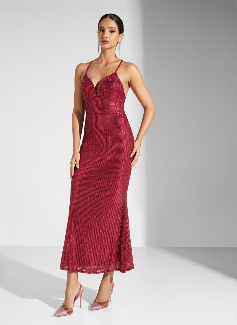 Ella Limited Edition - Cross Back Sequin Dress - Image 1