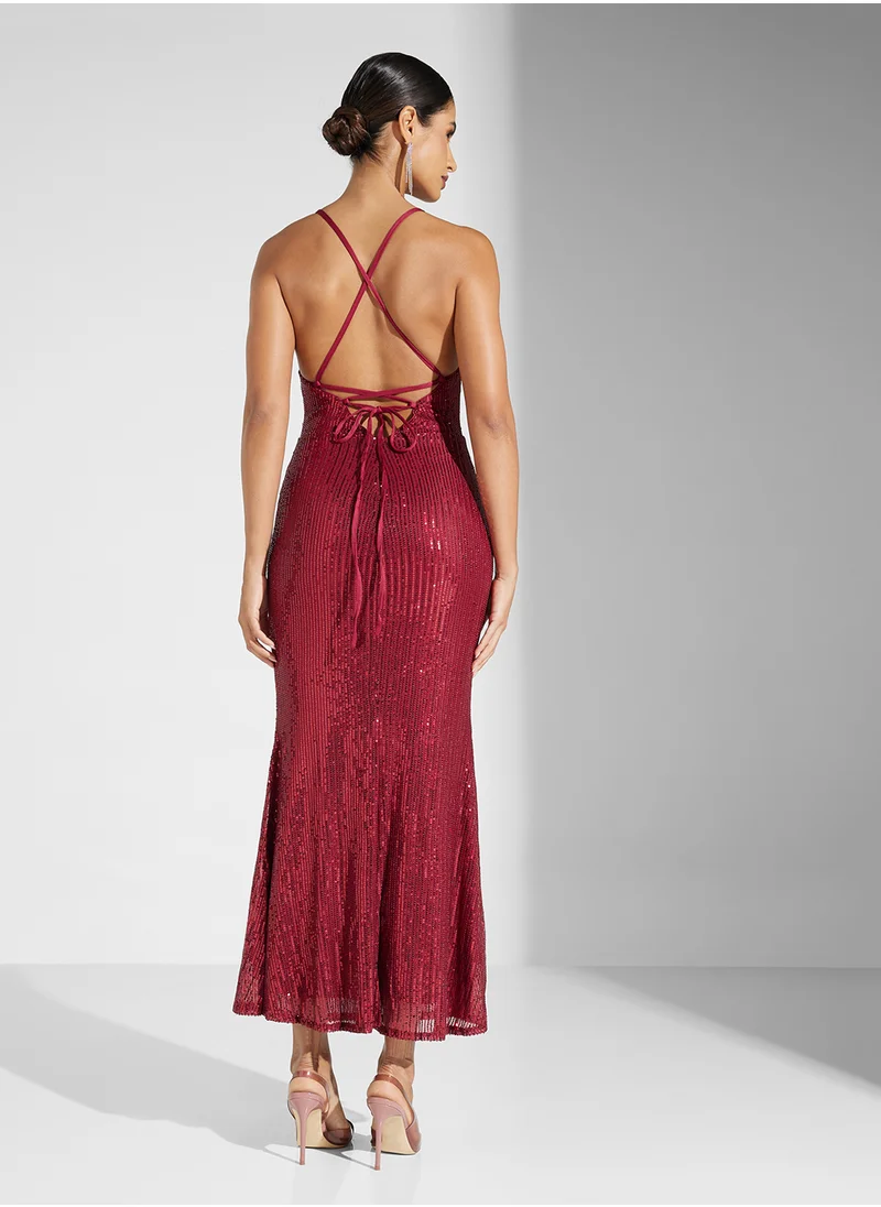 ايلا ليمتد اديشن Cross Back Sequin Dress