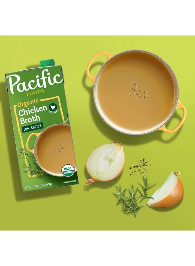 Pacific Foods Low Sodium Organic Free Range Chicken Broth, 32 oz Carton - Image 5
