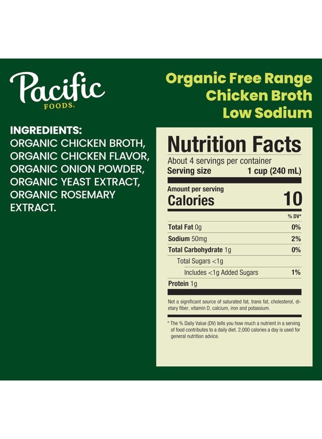 Pacific Foods Low Sodium Organic Free Range Chicken Broth, 32 oz Carton - Image 2