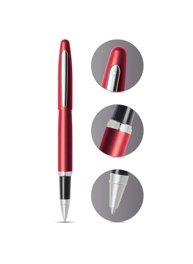 Sheaffer 9403 VFM Rollerball Pen Excessive Red With Chrome Trim | Premium Red Pen - Image 2