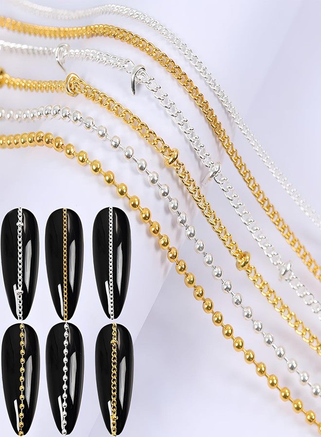 Lifextol Gold Nail Charms Gems Nails Rhinestone Junk Case Charms for Acrylic Press on Nails Art Design, 3D Y2K Nail Charm Jewel Charm Fake Fingernail Tips Studs Set Metal Gold Beads Kit-H - Image 3