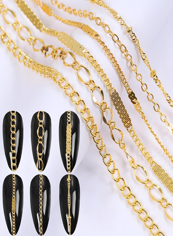 Lifextol Gold Nail Charms Gems Nails Rhinestone Junk Case Charms for Acrylic Press on Nails Art Design, 3D Y2K Nail Charm Jewel Charm Fake Fingernail Tips Studs Set Metal Gold Beads Kit-H - Image 2