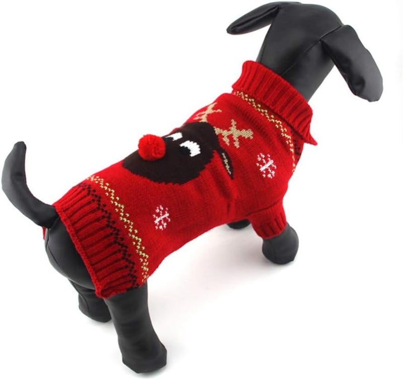 comfrt Winter Clothing Dog Antler Sweaters Snowflake Reindeer Jacket Xmas Dog Holiday Outfit New Year Christmas Knitted Coat Pet Clothes XL Thermal Clothing - Image 5