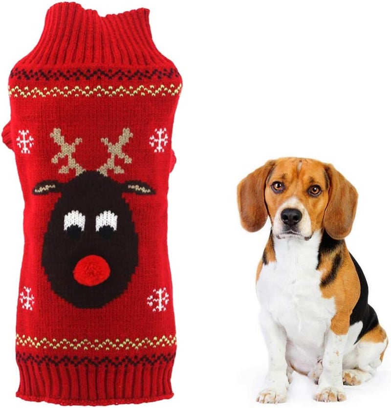 comfrt Winter Clothing Dog Antler Sweaters Snowflake Reindeer Jacket Xmas Dog Holiday Outfit New Year Christmas Knitted Coat Pet Clothes XL Thermal Clothing - Image 3