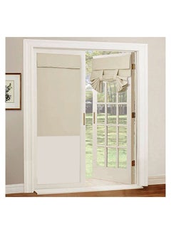 Generic Light-blocking Door Curtain, Non-Punching Self-Adhesive Velcro Curtains, French Door Privacy Curtains, Stylish Thermal Insulated Tie-Up Shades for Bedroom (Beige 30" W*40" L)  - Image 1