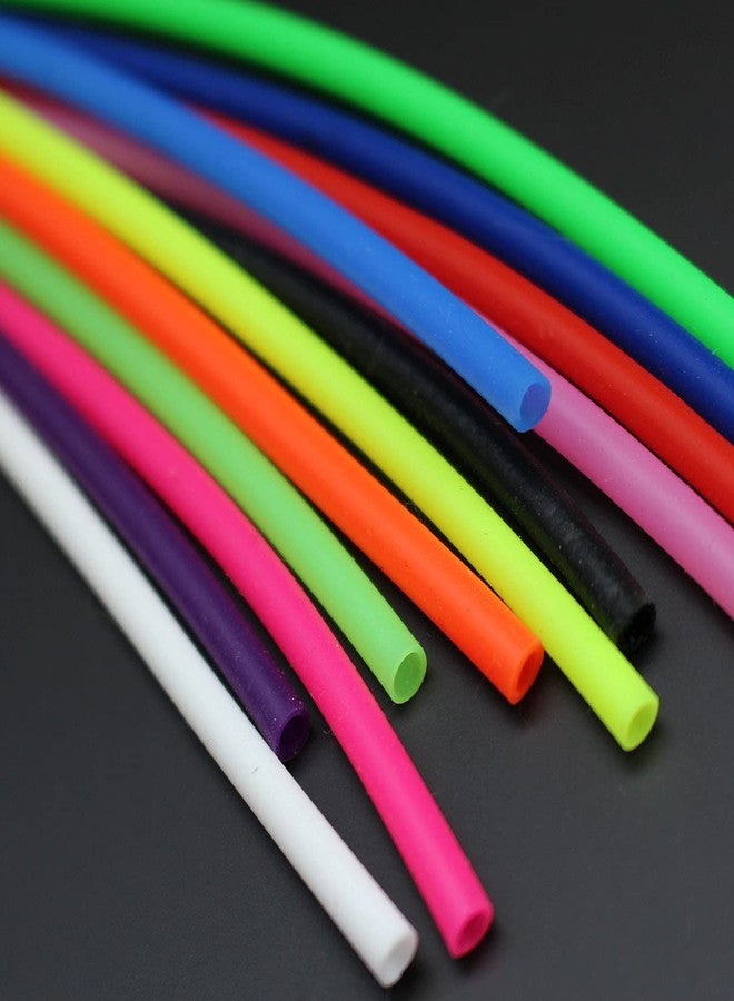 Tigofly 12pc 12 Color UV Silicone Tube - 3x4mm Soft Flexible Hollow Fly Tying Tubes - 10in - Image 1