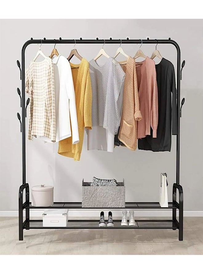 NKX 2-Tier Stainless Steel Shoes Rack and Coat Hanging Stand for Home  - Image 1