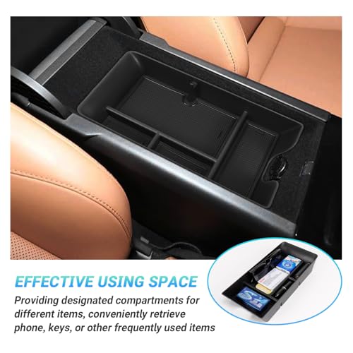 Sinminou Center Console Organizer Compatible with 2025 Camry Accessories, Armrest Storage Box Glove Organizer Tray Secondary Insert with Coin and Sunglasses Holder - Image 4