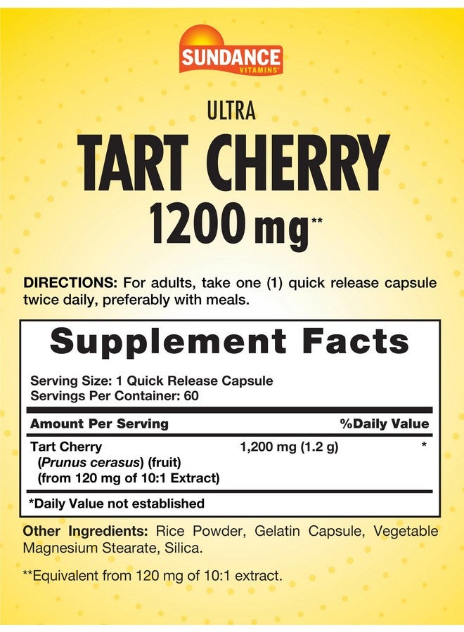 Sundance Tart Cherry Capsules 1200mg | 60 Count | Traditional Herb | Non-GMO and Gluten Free Suplement - Image 2