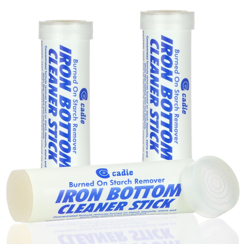 Cadie عصا تنظيف قاع المكواة بالبخار تزيل تراكم النشا والغراء المنصهر من المكواة الساخنة تقضي على البقايا اللاصقة على أي قاعدة مكواة في السوق سهلة الاستخدام 3 عبوات - Image 1