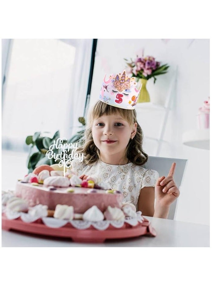 SYOSI Birthday Crown, Birthday Children's Crown Girls Interchangeable Numbers from 0-9, Stickers Birthday Fabric Crown Gifts for Girls Boys Children Birthday Decoration  - Image 4