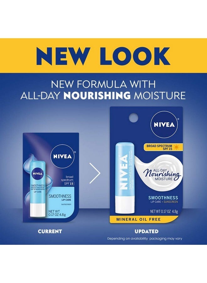 Nivea - NIVEA Smoothness Lip Care SPF 15 Carded, 1 Count, Pack of 6 - Image 1