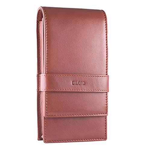 DiLoro Leather Quad Pen Case Pencil Pouch Holder for Four Fountain Ballpoint Rollerball Pens and Pencils (Nappa Bugatti) - Image 2