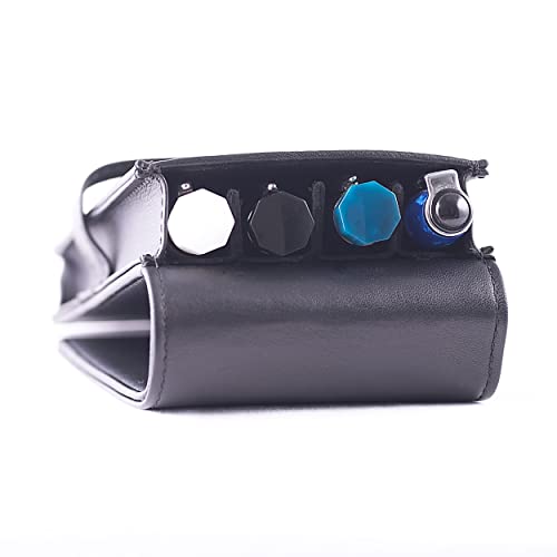 DiLoro Leather Quad Pen Case Pencil Pouch Holder for Four Fountain Ballpoint Rollerball Pens and Pencils (Nappa Bugatti) - Image 5