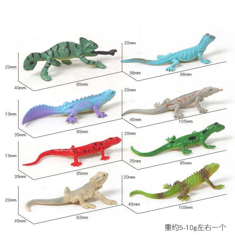 Bag Lizard Model Toy 12 Painted Lizard Gecko Simulation Animal Model Childrens Educational ToysThe second generation of 8 colored lizards The second generation of 8 colored lizards 