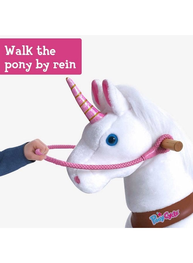 بوني سايكل لجام ركوب الخيل PonyCycle على شكل وحيد القرن باللون الوردي مقاس 5 للطراز U، مقاس 4 للطراز X - Image 2