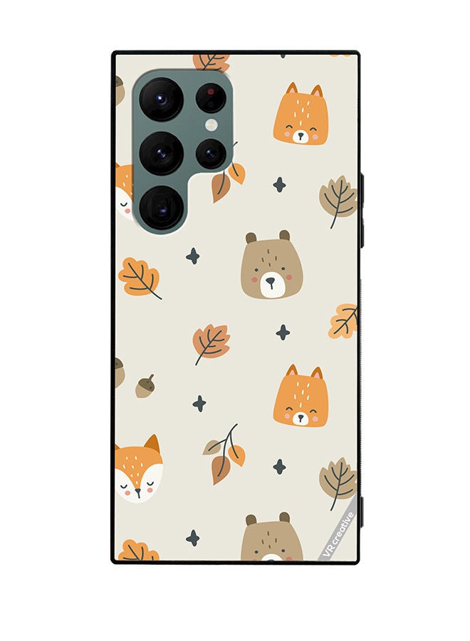 VR CREATIVE Protective Case Cover For Samsung Galaxy S22 Ultra 5G Fox And Squirrel Design Multicolour - Image 1