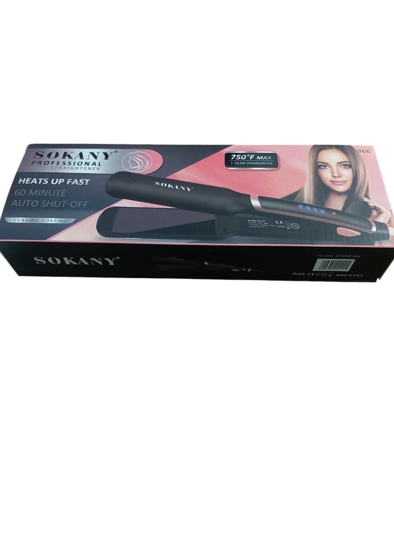 Sokany Hair Straightener No. 966 Black - Image 2