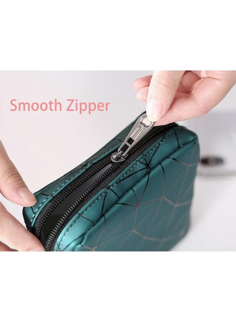 2pcs Sanitary Pad Storage Bags - Menstruation Pouch for Teen Girls and Women (Black and Green) - Image 3