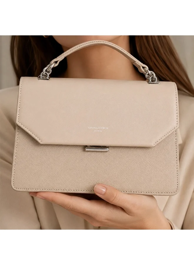 David Jones Oxford Tan David Jones Clutch formal handbag CM8264 | The new modern design formal and evening bag for women| Faux leather medium size top handle bag for Women | Best Price UAE
