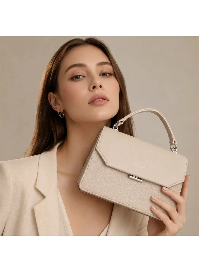 David Jones Oxford Tan David Jones Clutch formal handbag CM8264 | The new modern design formal and evening bag for women| Faux leather medium size top handle bag for Women | Best Price UAE