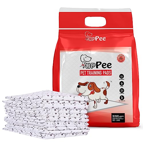PUPPEE Training Pads With Super Absorbent | Waterproof | 4 Layered Leak Proof | POOP Training Pads | Potty Pads | Pet & Puppy Peeing Toilet Trainer | Non Slippery | Dog & Cat Toilet Trainer Mat - Size : 60X90CM ( EXTRA LARGE SIZE )- 30 COUNT - Image 1
