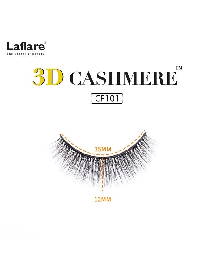 Laflare Lashes 5 Pairs Cat Eyes Wispy Lightweight Natural 3D Cashmere Soft Long Extension Eyelashes Pack Handmade Luxurious Volume Fluffy False Eyelashes (CF101X5P) - Image 2