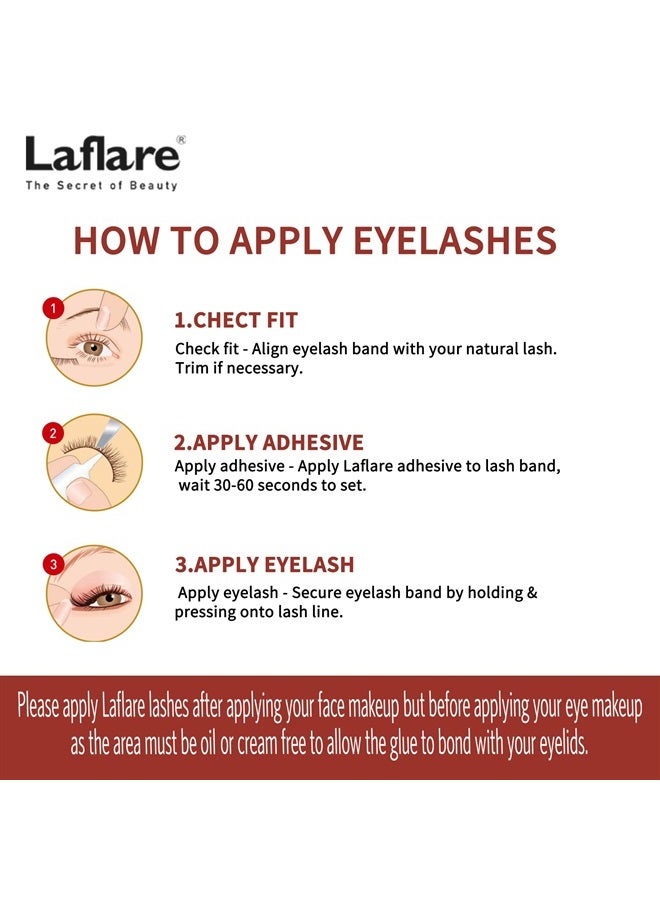 Laflare Lashes 5 Pairs Cat Eyes Wispy Lightweight Natural 3D Cashmere Soft Long Extension Eyelashes Pack Handmade Luxurious Volume Fluffy False Eyelashes (CF101X5P) - Image 3