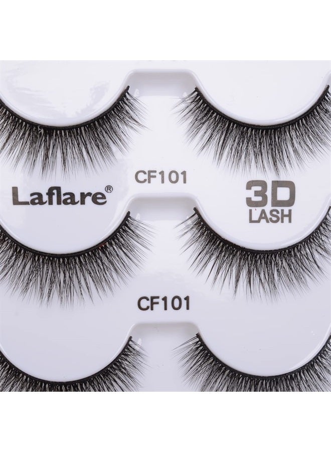 Laflare Lashes 5 Pairs Cat Eyes Wispy Lightweight Natural 3D Cashmere Soft Long Extension Eyelashes Pack Handmade Luxurious Volume Fluffy False Eyelashes (CF101X5P) - Image 4