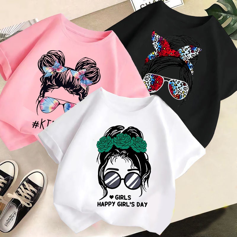 Children'S T-Shirt Short-Sleeved 2025 Crewneck Head Printed Top Loose Casual Half-Sleeved Children'S Wear - Image 2