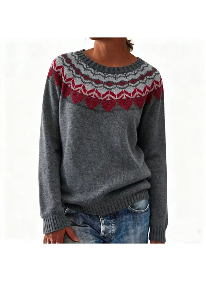 European And American Fashion Hot Thick Jacquard Slim-fit Long-sleeve over Sweater For Women Price