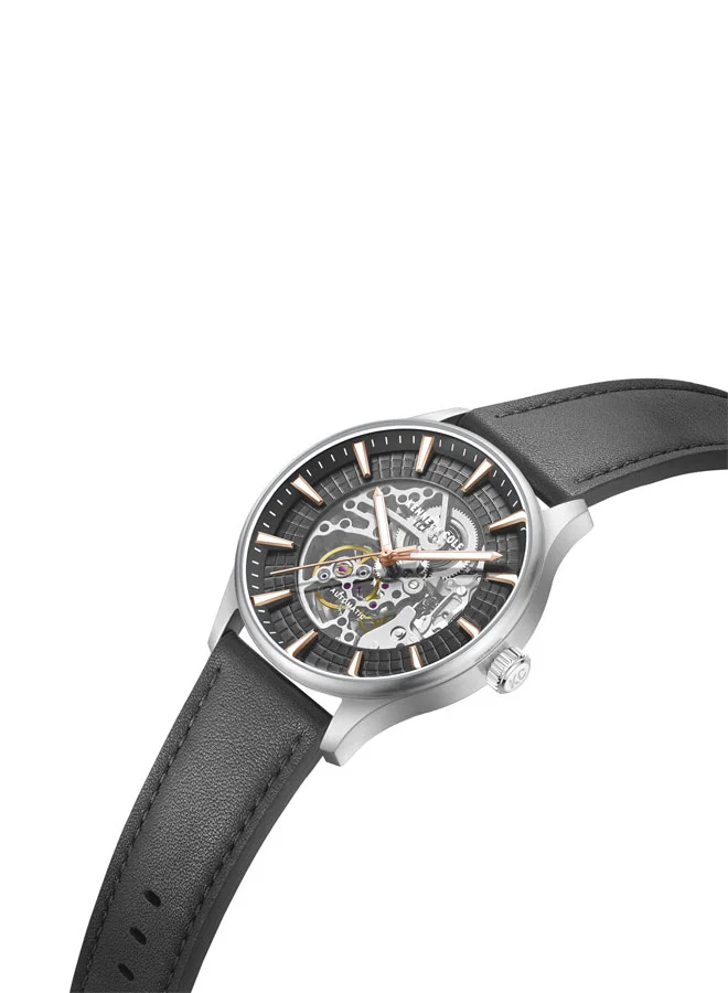 Kenneth Cole New York Kenneth Cole New York 43.5mm Automatic Men's Watch with Black Dial & Black Genuine Leather Strap